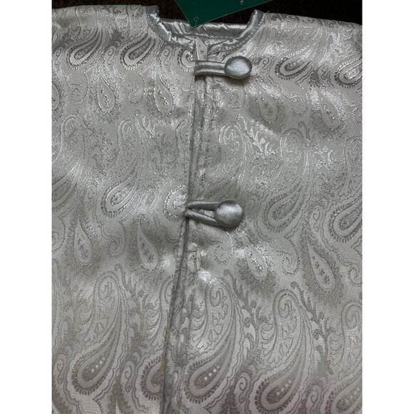 Holiday Home Decorative Tree Skirt 58" Diameter Elegant Jacquard Fabric Buttons - Picture 2 of 9